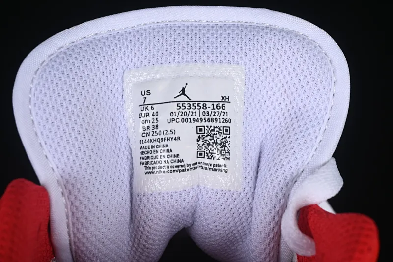 All categories Air Jordan Jordan series basketball shoes Air Jordan 1 Low Air Jordan 1 Low AJ1 Joe 1 white and red color low-top cultural and casual sneakers 553558-166